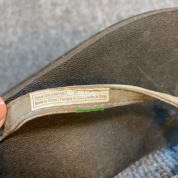 Sanuk Sandals Womens 7 Yoga Joy Flip Flop Gold Open Toe Slip On Casual SWS10002 - Picture 6 of 6